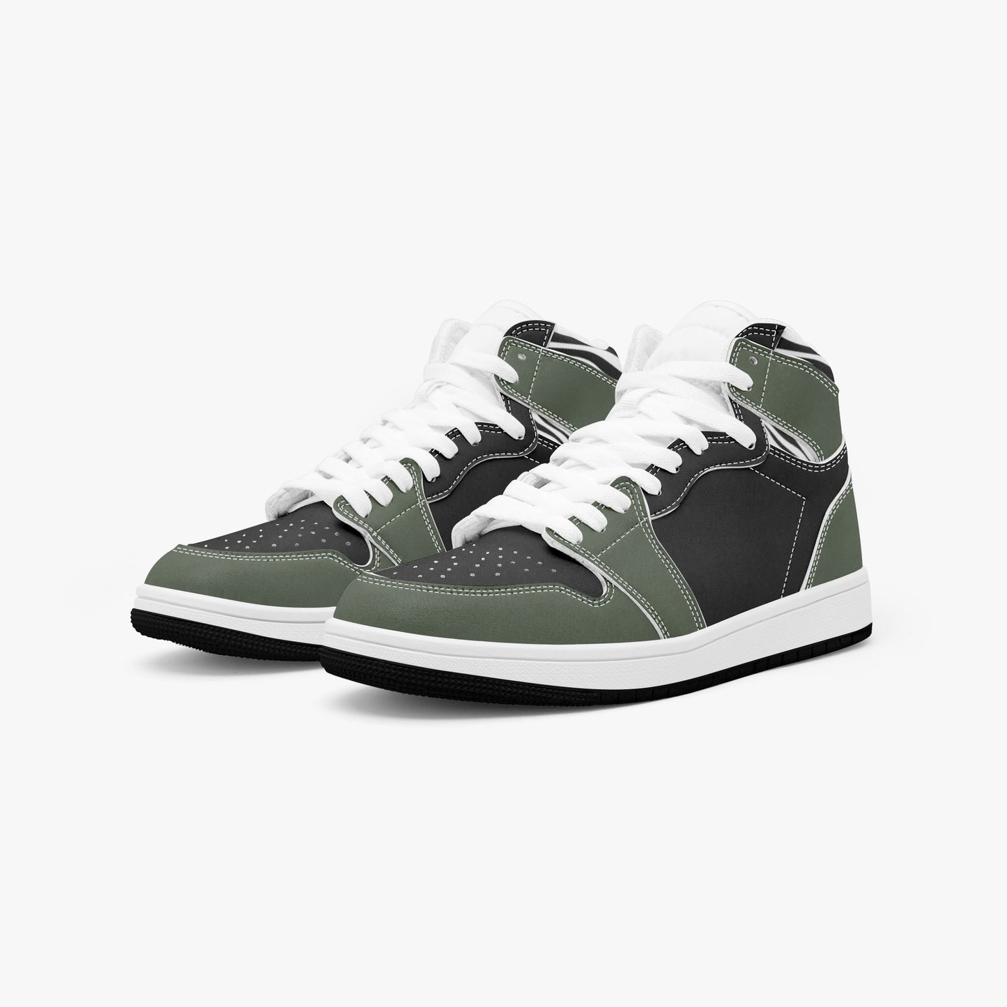 Zebras - Custom high-top sneakers inspired by the classic Air Jordan 1 silhouette. Premium leather construction with a bold, unique colorway.