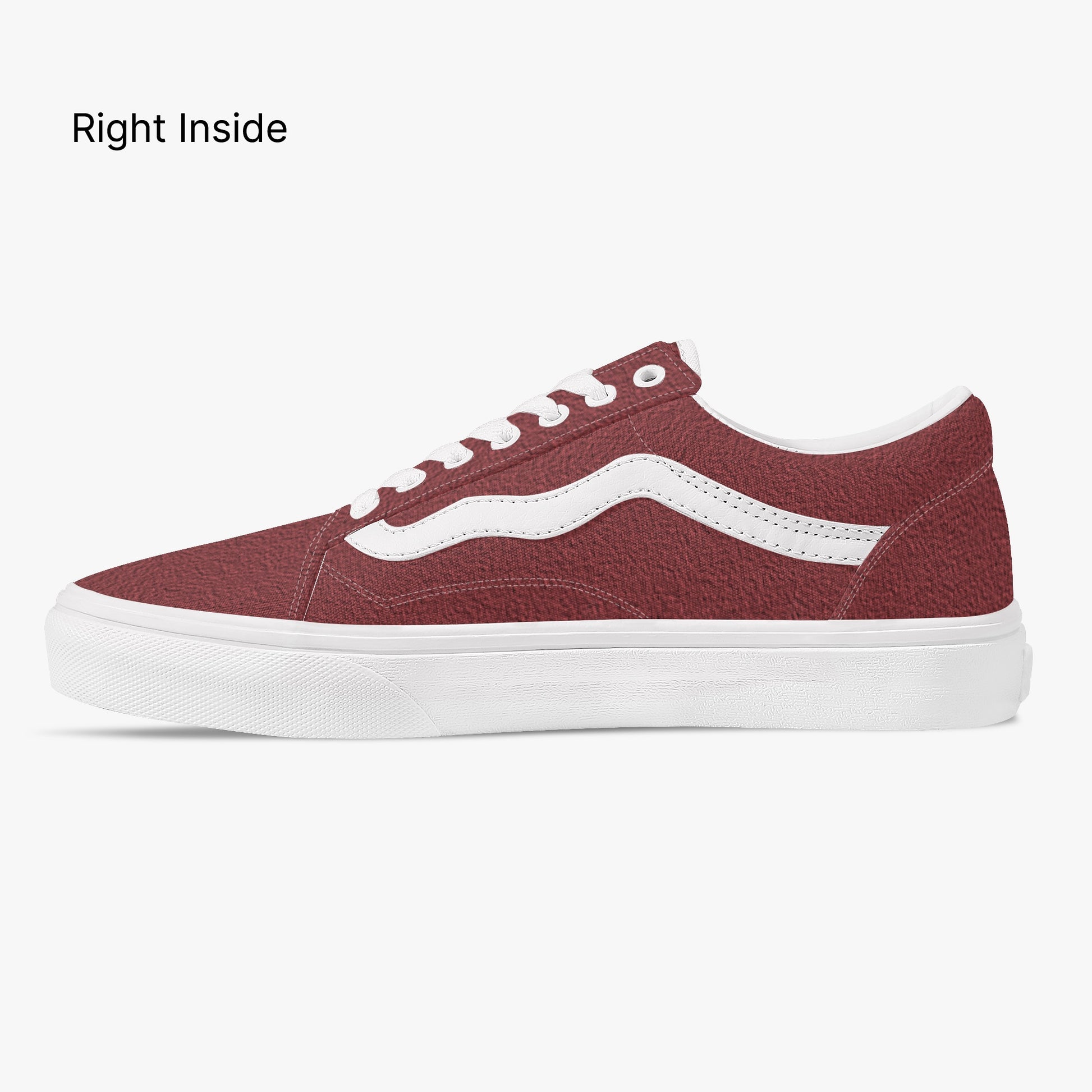 view of Rosso Lows sneakers - featuring durable canvas construction and a bold, one-of-a-kind color scheme.