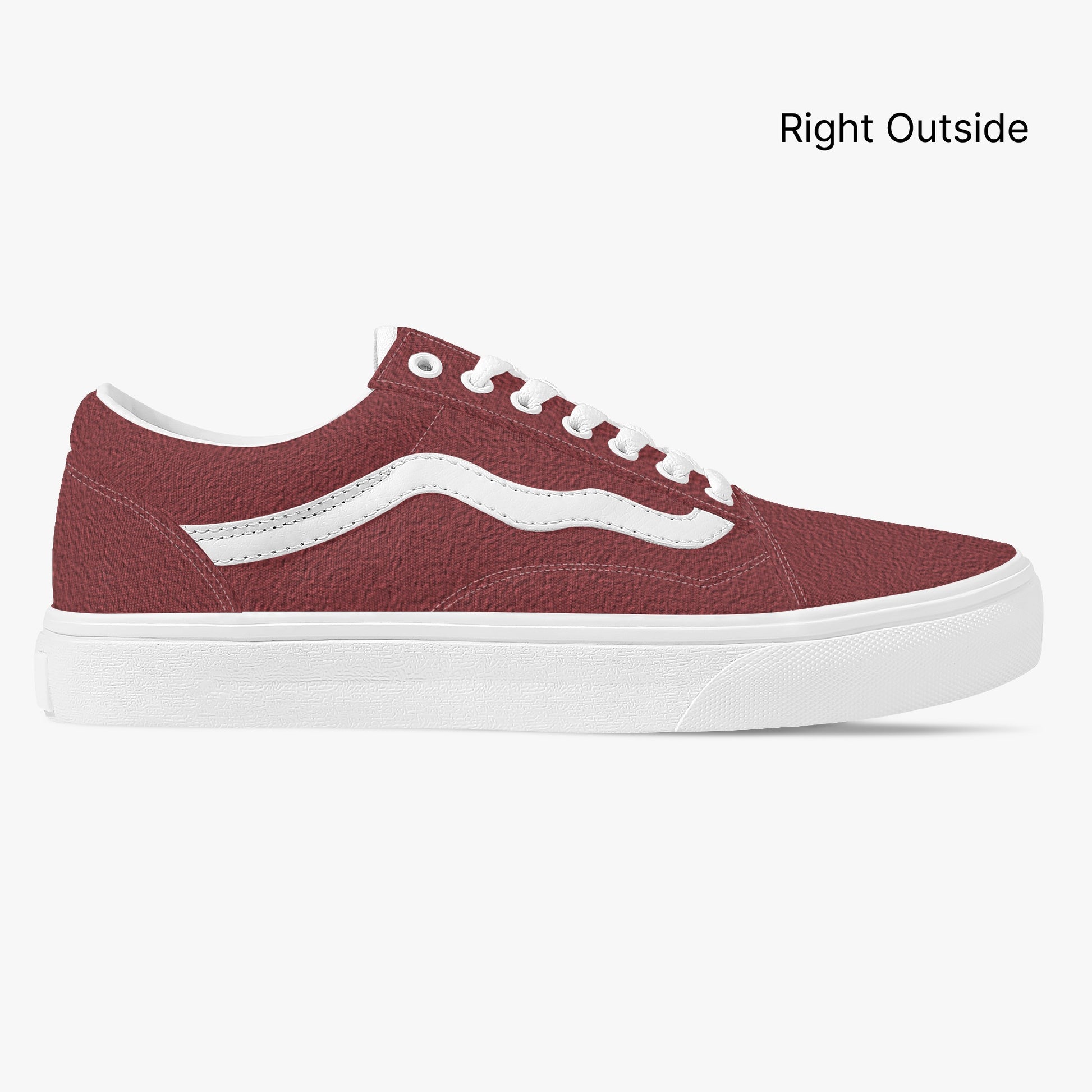 view of Rosso Lows sneakers - featuring durable canvas construction and a bold, one-of-a-kind color scheme.