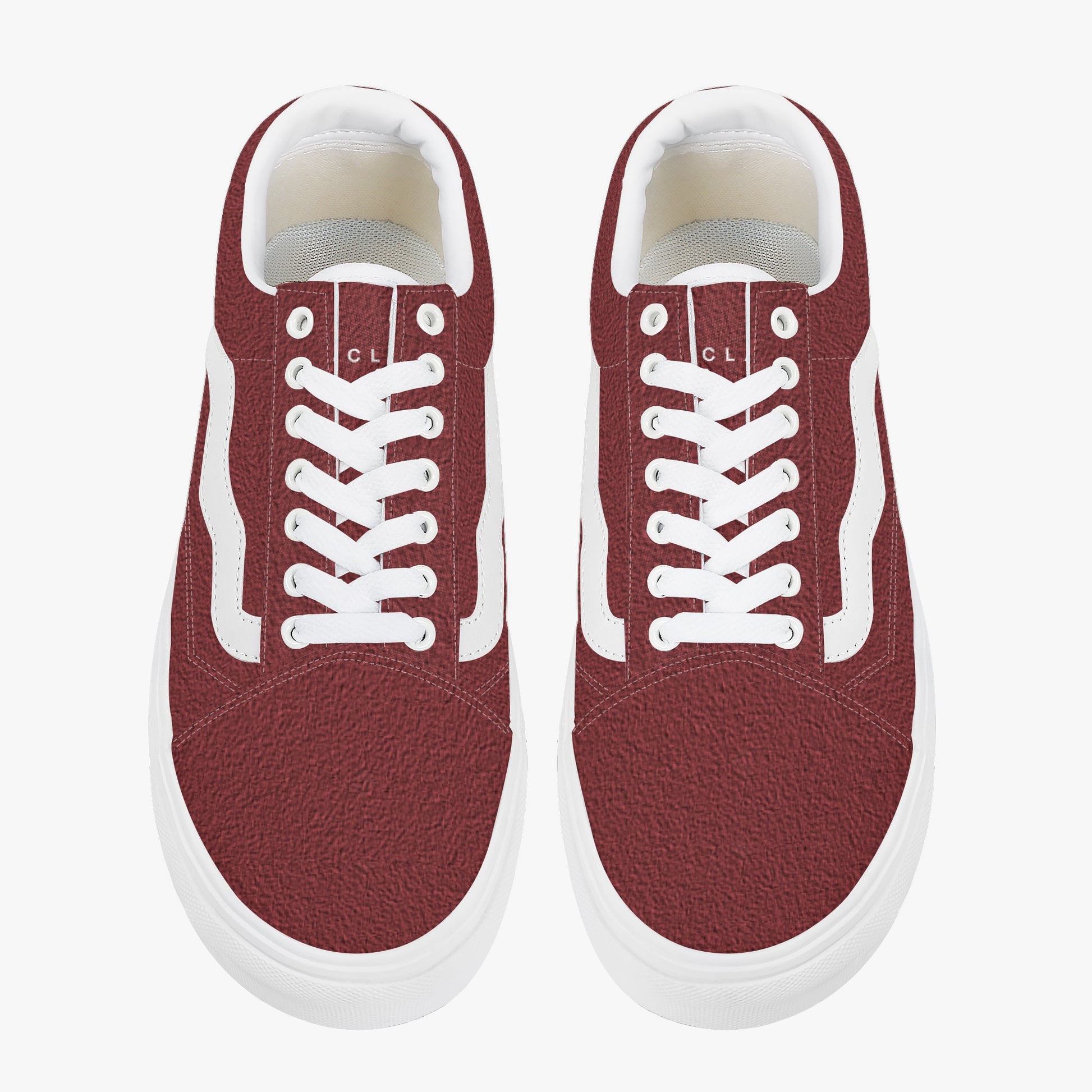 Top-down view of Rosso Lows sneakers - designed with a breathable canvas upper, cushioned EVA insoles, and high-traction outsole for durability.